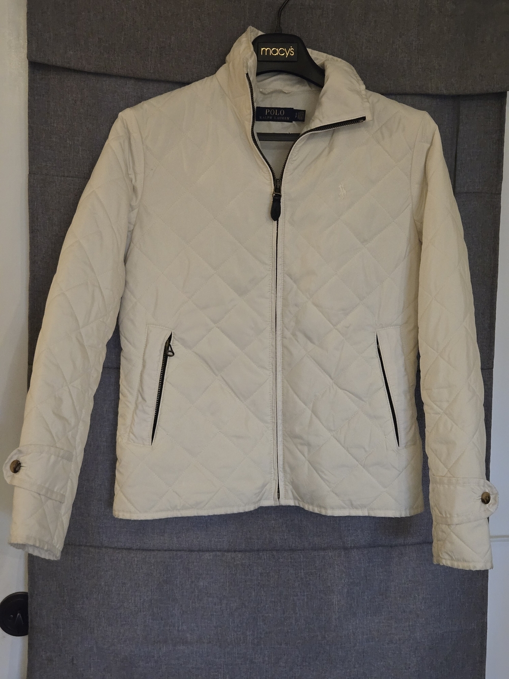 Polo Ralph Off White Quilted Jacket Size Small Lightweight